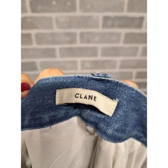 CLANE Womens Denim Floral Wide Leg High Waist Pants Bohemian Size 25 - Picture 11 of 12